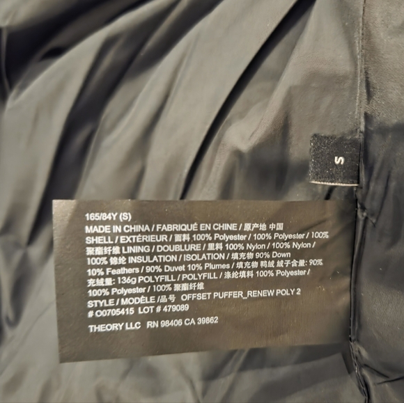THEORY Offset Down Puffer NWT - Picture 7 of 9